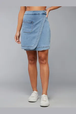 DOLCE CRUDO Women Denim Straight Skirt