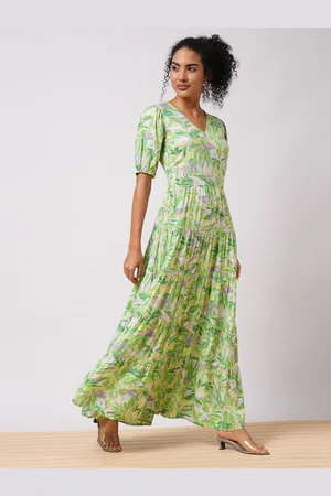 Globus Tropical Printed Puff Sleeve Maxi Dress