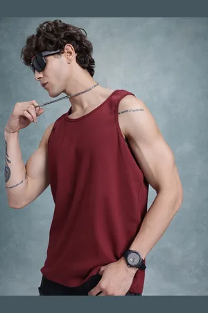 Roadster The Life Co. Pure Cotton Sleeveless T-shirt
