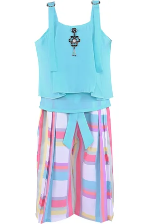Wish Karo Girls Blue & Pink Top with Capris