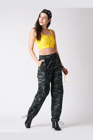 Globus Women Camouflage Printed Loose Fit Cargos Trousers