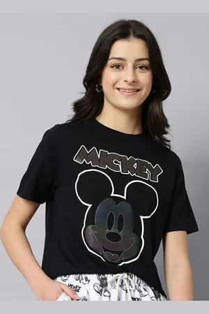 Free Authority Women Mickey & Friends Graphic Printed Round Neck Cotton T-shirt