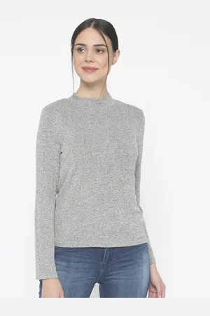 Gipsy Women Grey Solid Top