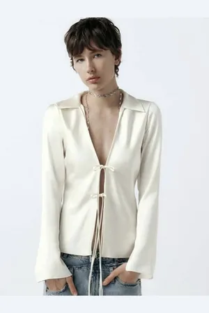 LULU & SKY Bell Sleeve Shirt Style Top