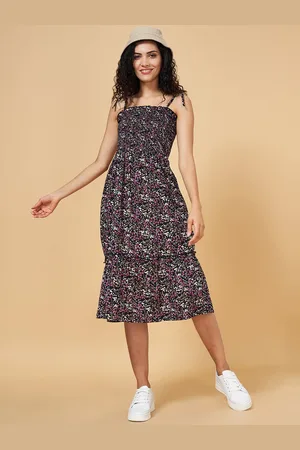 Pantaloons Floral Printed Tiered Fit & Flare Midi Dress
