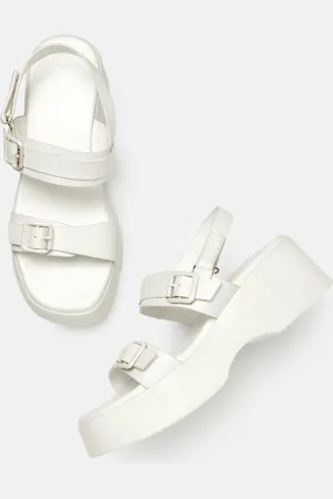 Marc Loire Women PU Platform Sandals with Buckles