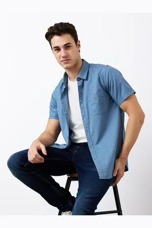 SPYKAR Men Spread Collar Textured Cotton Casual Shirt