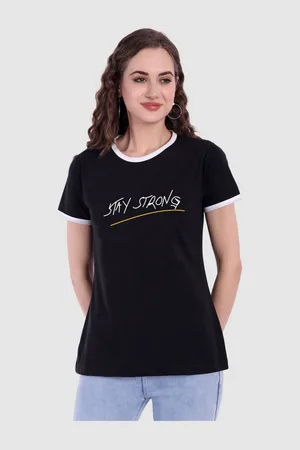 Moda Rapido Women Printed Bio Finish Applique T-shirt