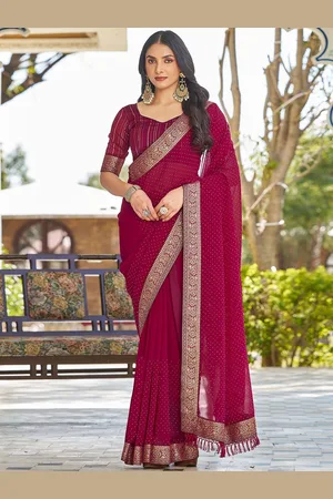 all about you Embellished Zari Pure Georgette Paithani Saree