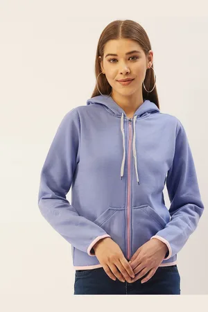 Belle Women Blue Solid Fleece Lightweight Tailored Jacket