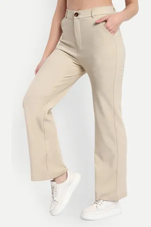 Broadstar Women Straight Fit High-Rise Corduroy Trousers