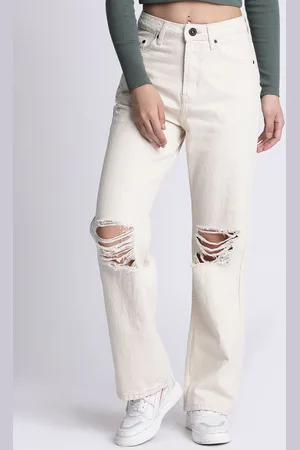 Roadster The Lifestyle Co Straight Fit Knee Slash Jeans
