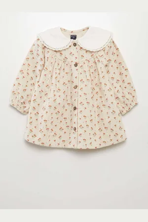 KIABI Girls Floral Printed Cotton A-Line Above Knee Dress
