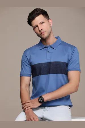 French Connection Self Design Polo Collar Pure Cotton T-shirt