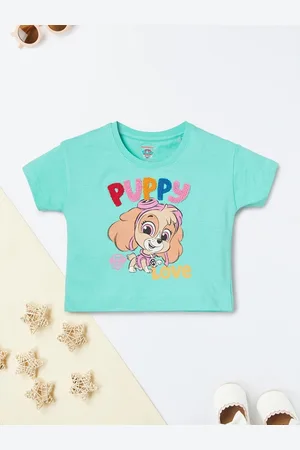 Max Collection Girls Printed V-Neck Applique T-shirt