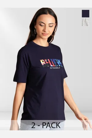 Metronaut Women Typography 2 Printed Applique T-shirt