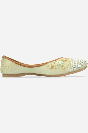 Sangria Women Ethnic Embellished Slip-On Mojaris
