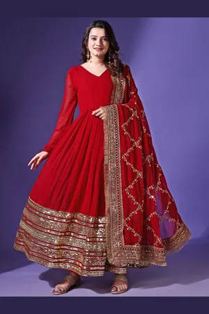 Ethnic Yard Women Ethnic Motifs Georgette Anarkali Kurta