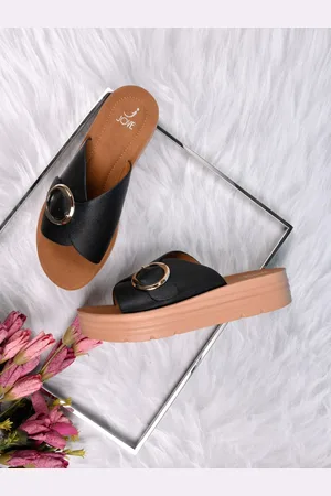 Jove Women Open Toe Flats with Buckles