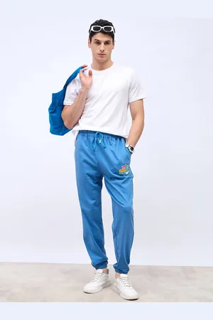 Styli Men Graphic Badge Printed Oversize Fit Mid-Rise Pure Cotton Oversized Joggers
