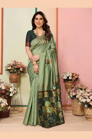 Moda Rapido Floral Zari Silk Blend Banarasi Saree