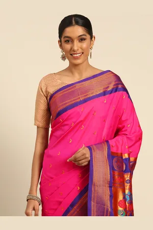Varkala Silk Sarees Ethnic Motifs Zari Paithani Saree