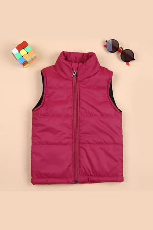 V-Mart Unisex Kids Mock Collar Solid Cotton Casual Bomber Jacket