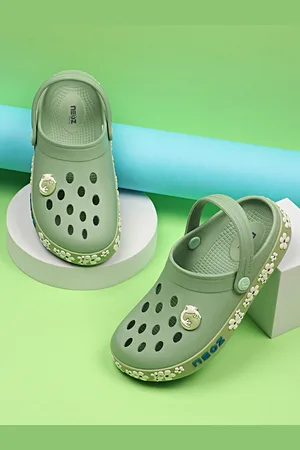 NEOZ Kids Embellished Printed Rubber Clogs
