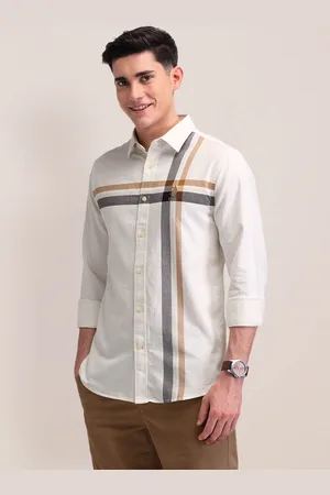 U.S. Polo Assn. Men Classic Vertical Striped Cotton Tailored Fit Casual Shirt