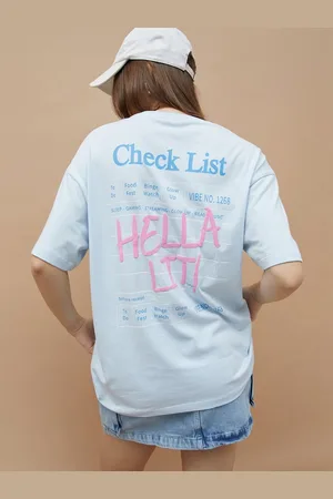 Lifestyle Women Typography Printed Round Neck Cotton Oversized T-shirt