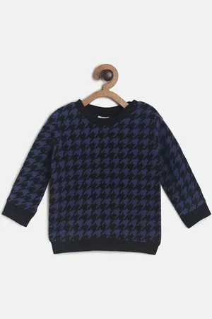 MINI KLUB Girls Blue Checked Sweatshirt