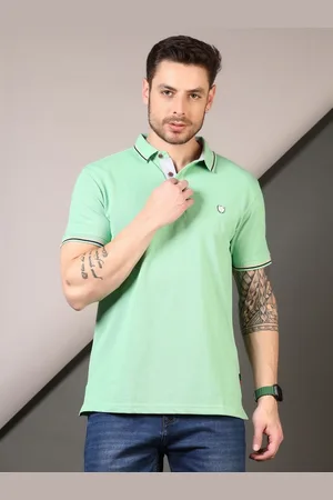 V-Mart Men Solid Polo Collar Cotton T-shirt