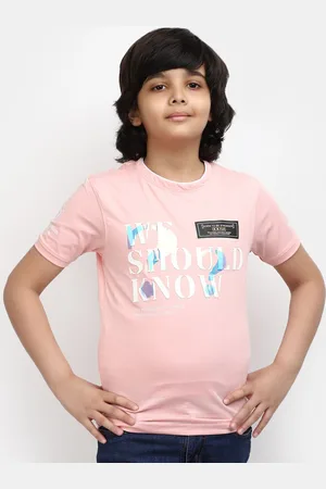 V-Mart Boys Typography Printed Cotton Casual T-shirt