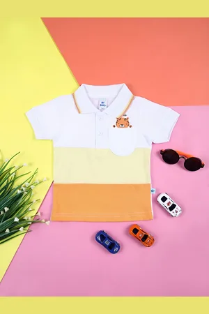 V-Mart Boys Colourblocked Polo Collar Cotton T-shirt