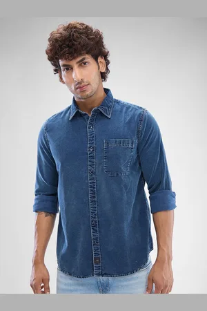 SPYKAR Men Slim Fit Opaque Solid Spread Collar Casual Shirt