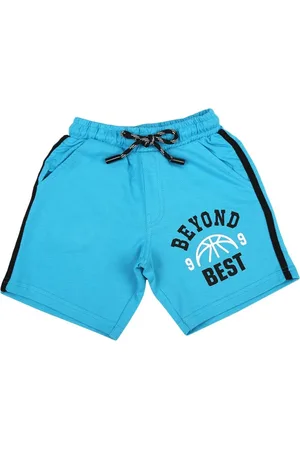 V-Mart Boys Typography Printed Mid-Rise Cotton Shorts