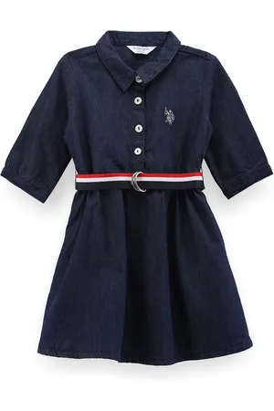 Ralph Lauren Girls Brand Logo Shirt Collar Shirt Dress