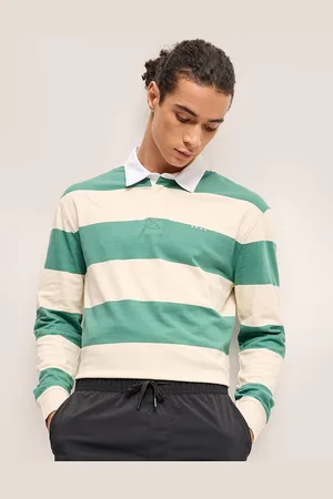 The Bear House Men Striped Polo Collar Pockets T-shirt