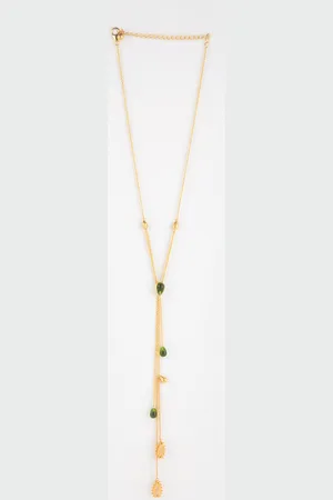 SHAYA Gold-Toned & Green Sterling Silver Gold-Plated Necklace