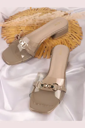 LAVIE Embellished PU Block Sandals