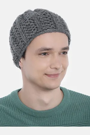 Magic Needles Men Grey Woollen Handknitted Brisbane Beanie