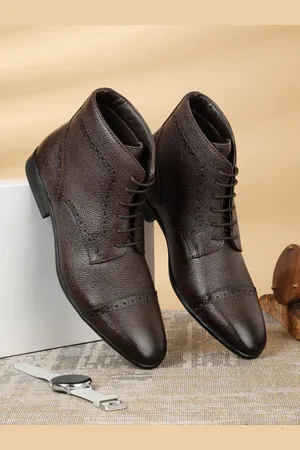Teakwood Leathers Men Textured Leather Regular Boots