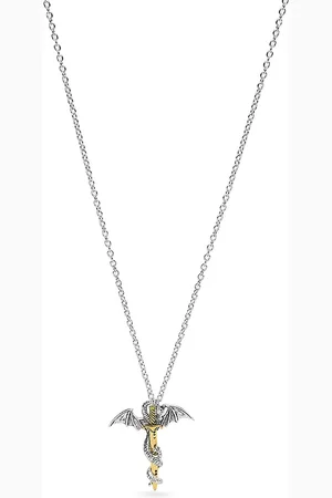 OOMPH Men Silver-Toned & Gold-Toned Handcrafted Pendant With Chain