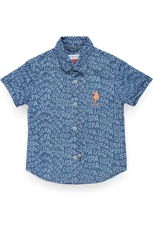 Ralph Lauren Boys Typography Printed Classic Cotton Opaque Chambray Shirt