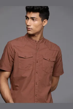 WROGN Men Brown Slim Fit Casual Shirt