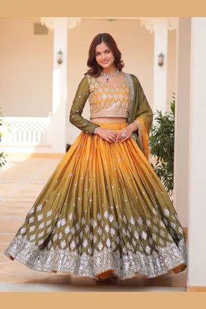 Ethnic Yard Embroidered Ready to Wear Lehenga & Blouse With Dupatta