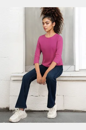 DressBerry Solid Round Neck Casual T-shirt
