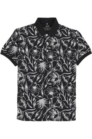 Status Quo Boys Printed Polo Collar Tropical Pockets T-shirt