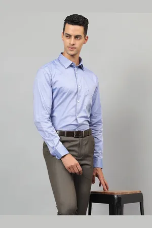 CANTABIL Men Spread Collar Solid Cotton Formal Shirt