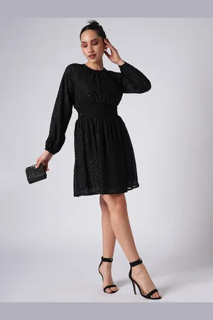 Globus Bishop Sleeve Georgette Fit & Flare Mini Dress